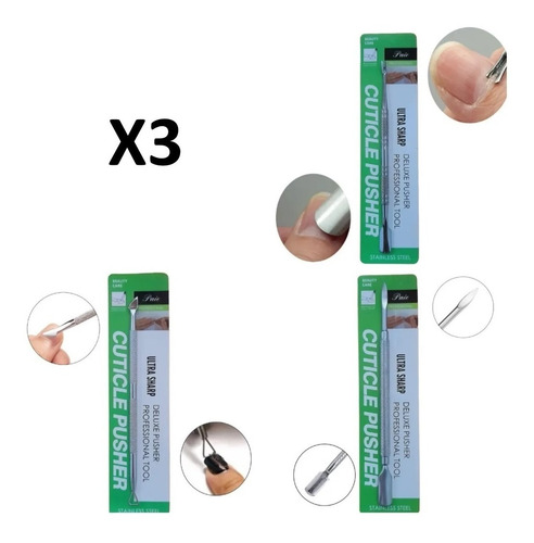 Imagen 1 de 4 de Set De Repujadores Empujadores Manicure Pedicure Uñas
