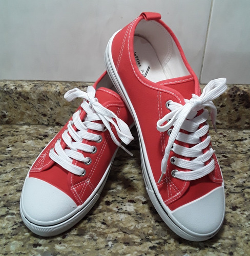 Zapatos Tipo Converse Talla 37 En Rojo