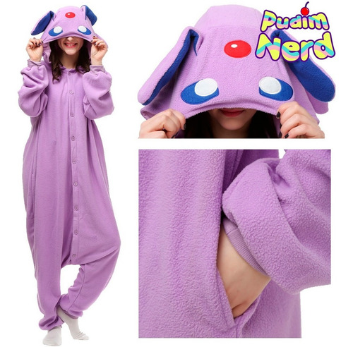 Pokemon Espeon Pijama Cosplay Kigurumi - Pronta Entrega
