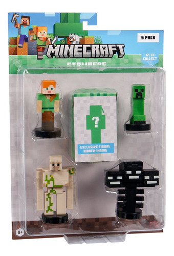 Pack De 5 Figuras Timbre Minecraft - Creeper
