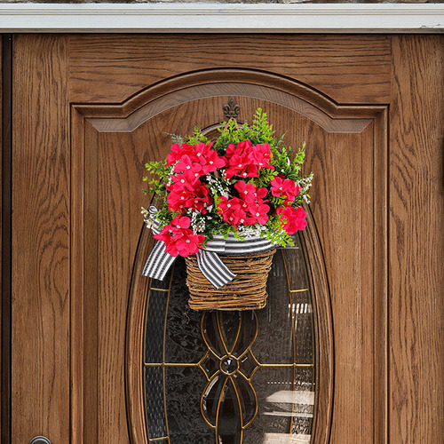 Cesta Colgante Con Estampado De Flores Con Forma De Corona D