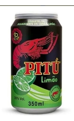 Aguardente Pitú Limão Em Lata - 350 Ml Caixa Com 12 Undades