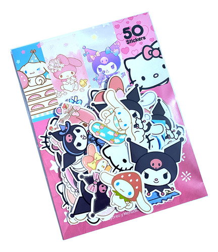 50 Sticker Hello Kitty Kuromi My Melody Cinnamoroll +regalo