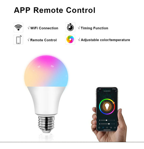 Lampada Led Inteligente Frio Quente Rgb 20w Smart Wifi