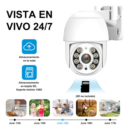 Cámara De Seguridad Exterior Wifi - 1080p Ptz 360° Con