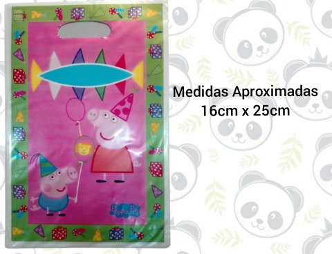 Bolsas Plásticas Para Cotillón Fiesta Cumpleaños Peppa Pig