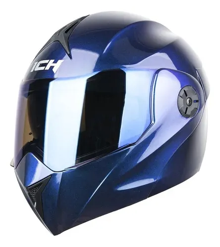 Casco Abatible Ich 3110 Solid Camale Visor Azul