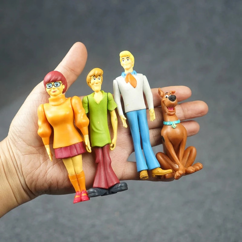 4 Bonecos Scooby Doo, Salsicha, Fred E Velma - Articulados