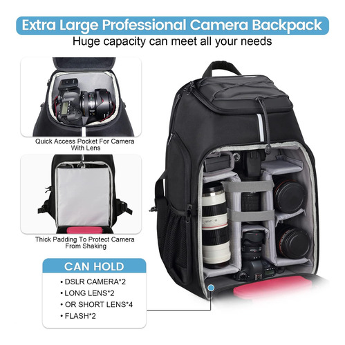 Mochila De Dron Para Cámaras Dslr Y Dji Con Cubierta Imperme Color