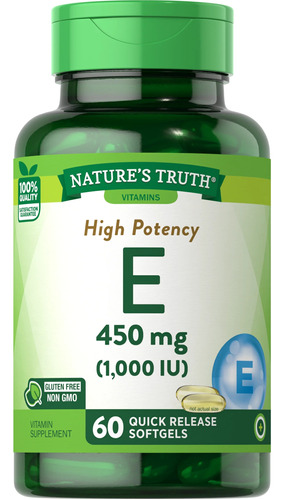 Vitamina E 450 Mg (1000 Ui) - 60 Cápsulas Blandas
