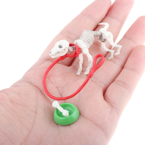 A Casa De Muñecas Miniatura Perro Esqueleto Mini Figuras De