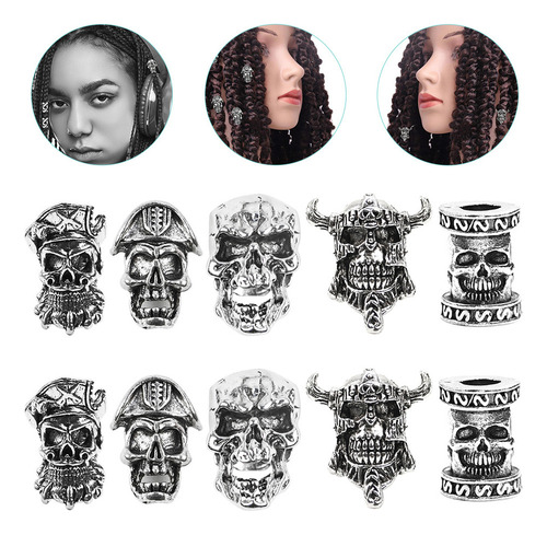 Dread Beads, Beard Beads, Dreadlocks, 10 Unidades