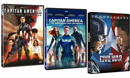 Dvd Capitán América 1, 2 Y 3