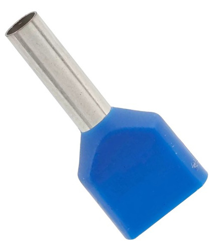 Terminal Tubular Duplo Ilhós Azul 2,5mm (100pçs)