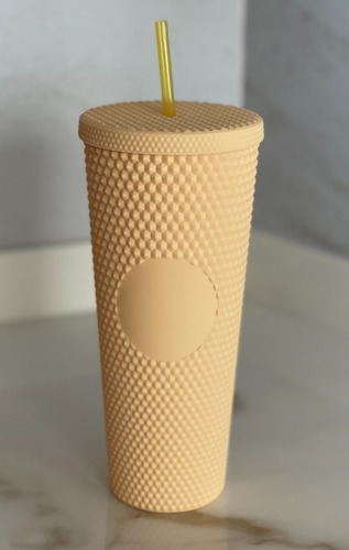 Termo Tumbler Vaso Studded Plastico Popote 700 Ml Colores Color Amarillo Matte