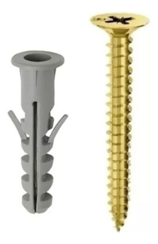 Tarugo N° 8 C/tope + Tornillo 5 X 45 Mm. X 100 Unidades