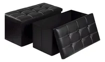 Comprar Banqueta Puff Baul Pie De Cama Baul Organizador Sillon Negro