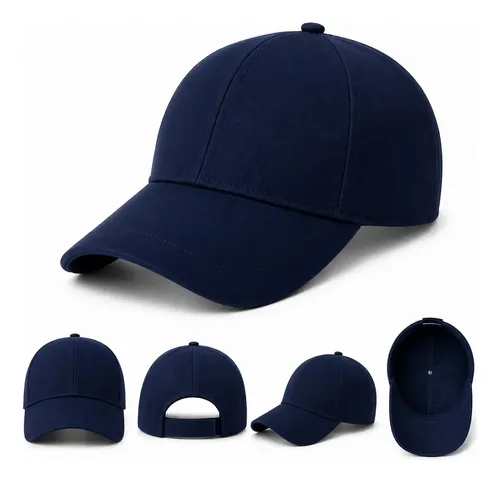Boné Azul Aba Curva Básico Liso Ajustável Casual Unissex Azul-marinho Un Liso