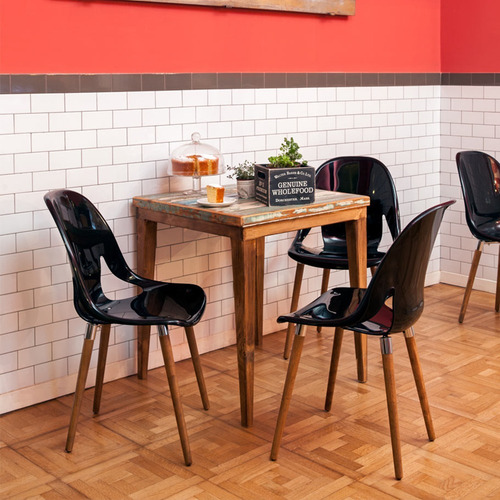 Silla Nina Wood Patas Madera Diseño Eames Sillas Baires4 Estructura De La Silla Patas De Madera Asiento Asiento Plástico Rojo Diseño De La Tela No Tiene Tela