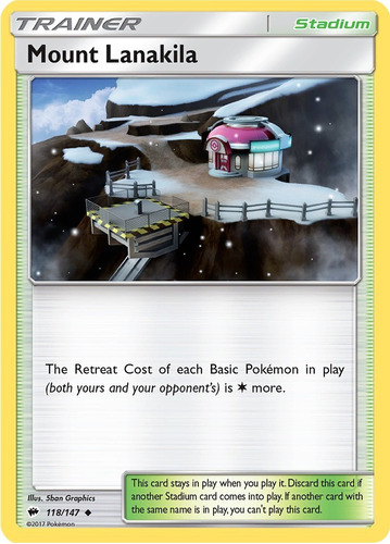 Cartas Pokemon Sun Stadium Mount Lanakila 118/147 Bus