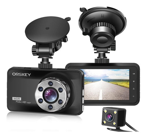 Orskey Dash Cam Frontal Y Trasera 1080p Full Hd Dual Dash Ca