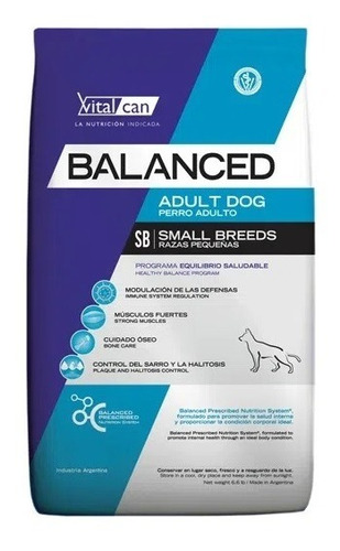 Vitalcan Balanced Perro Adulto Razas Pequeñas X 7.5 Kg