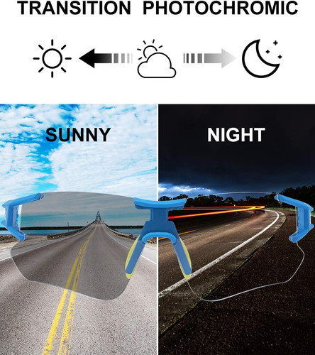 Lentes Rockbros Para Ciclismo Y Running Fotocromatico Azul