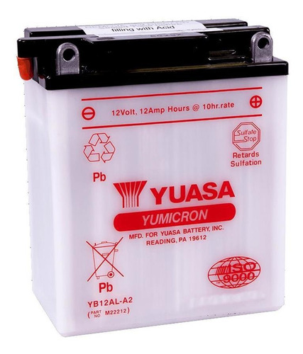 Imagen 1 de 9 de Batería Moto Yuasa Yb12al-a2 Kawasaki En500-c Vulcan Ltd