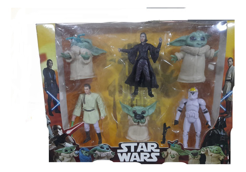 Coleccion X 6 Figuras  Star Wars Baby Yoda 