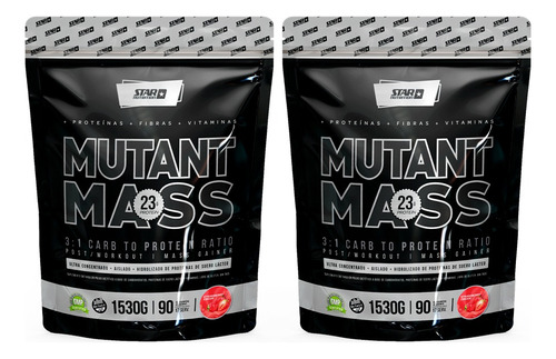 Mutant Mass 2 X 1,5k Ganador De Masa Muscular-star Nutrition Sabor Frutilla X 2