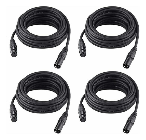 Cable Dmx De 25.0 ft 4 Paquetes De Cables Hilite Dmx De 3