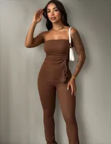 Comprar Conjunto Blusa Tomara Que Caia Com Ajuste Na Lateral E Calça