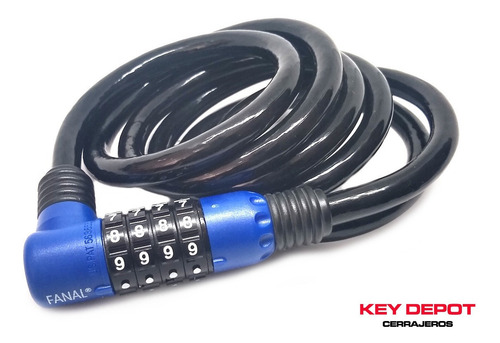Imagen 1 de 4 de Candado De Combinación Con Cable Integrado Multiusos