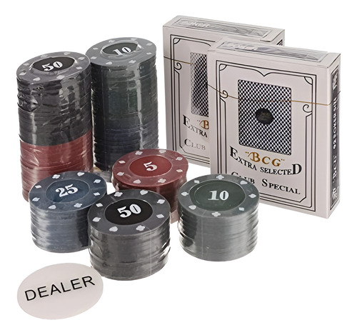 Juego De Poker Incluye Cartas 100 Fichas Mazos Casino