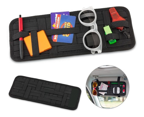 Organizador Para Visor De Carro Gafas Llaves Cables Cargador