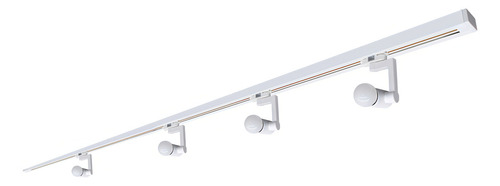 Kit Riel 2 Metros Sobreponer 4 Spots Led Stark Illux Tl-5160 Estructura Blanco
