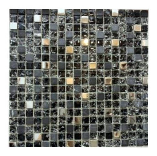 Malla Mosaico Negro Plata 30x30 Cm