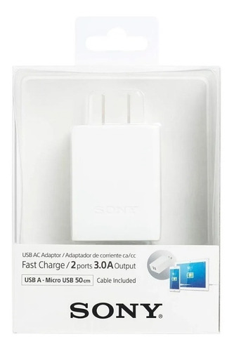 Imagen 3 de 6 de Adaptador Cargador Pared Sony 2 Entradas Carga Rapida + Usb