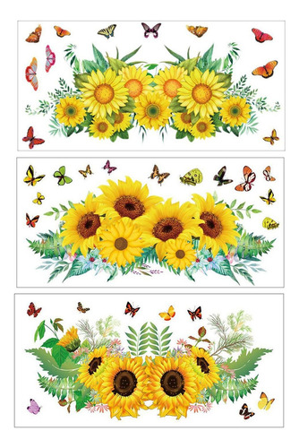 Adhesivo De Pared Con Diseño De Flor Y Girasol Para Manualid