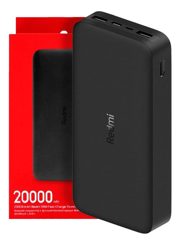 Xiaomi Redmi 18w Fast Charge Power Bank 20000mah Black 