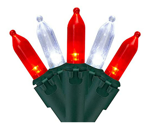 Northlight 100-count Rojo Y Blanco Led Mini Luces De Navidad