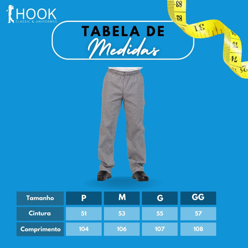 Calça Chefe Cozinheira P - Gg Modelo Feminino Pied Poule