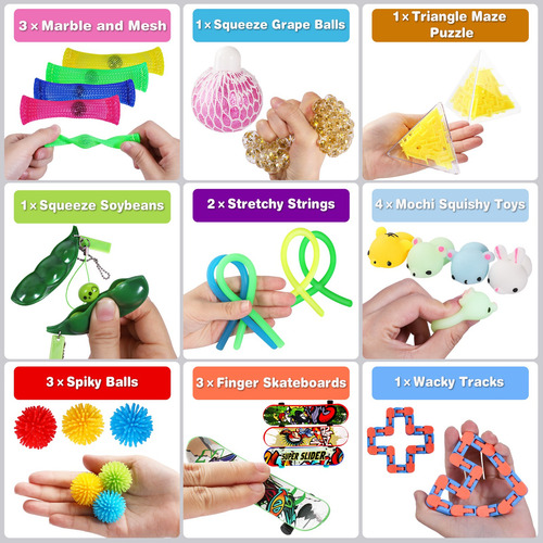 Juguetes Variados Resistentes Al Estrés Sensorial 72pcs