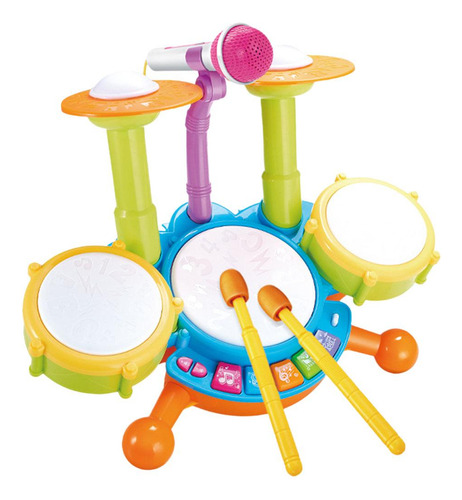 Batería Para Niños Con Micrófono Compatible Con Cantar