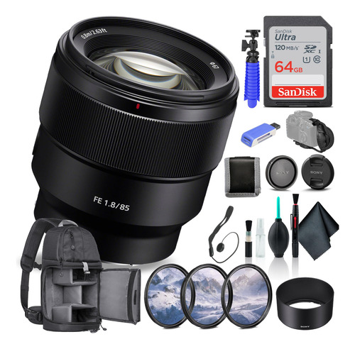 Lente Sony Fe 85mm F/1.8 Sel85f18/2 Com Kit De Filtro E Muit