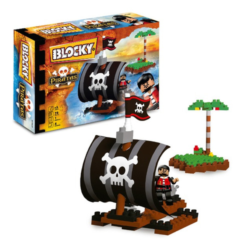 Bloques Para Armar Blocky Balsa Piratas 78pz 10637