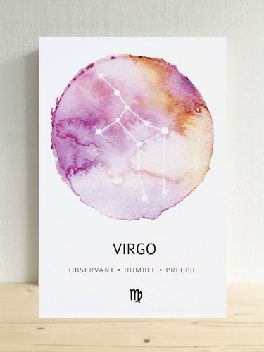 Cuadro Virgo Signo Zodiaco Constelacion Personalizado 20x30