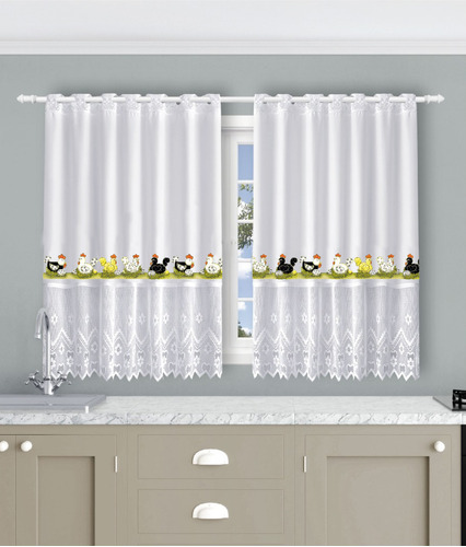 Cortina Estampada Para Cozinha Vários Desenhos 260x120