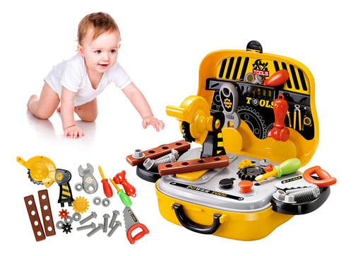 Juego De Caja De Herramientas Portátil Para Niños, Juguetes