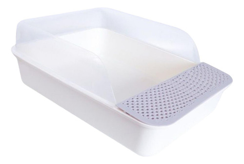 Caja De Arena Con Bandeja De Arena Para Gatos Gris Grande